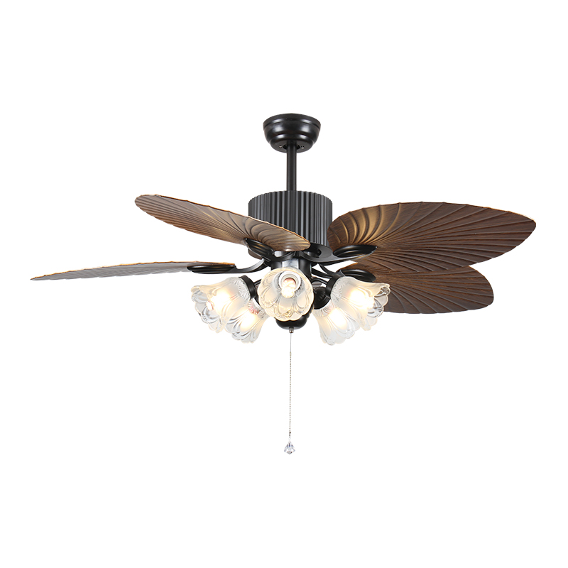 Nouveau Produit Décoration d'intérieur 52 pouces ABS 5 pales en feuilles de palmier ménagères avec télécommande Ventilateur plafonnier BDLC