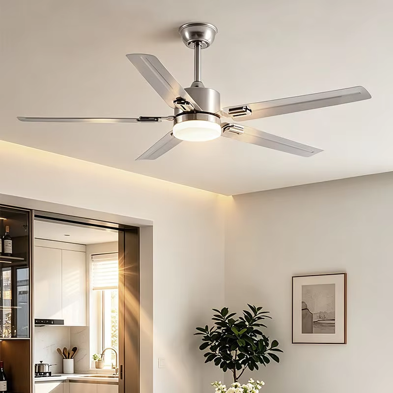 Wentylator sufitowy z oświetleniem i pilotem – wentylator LED w formie lustrzanej lampy do salonu