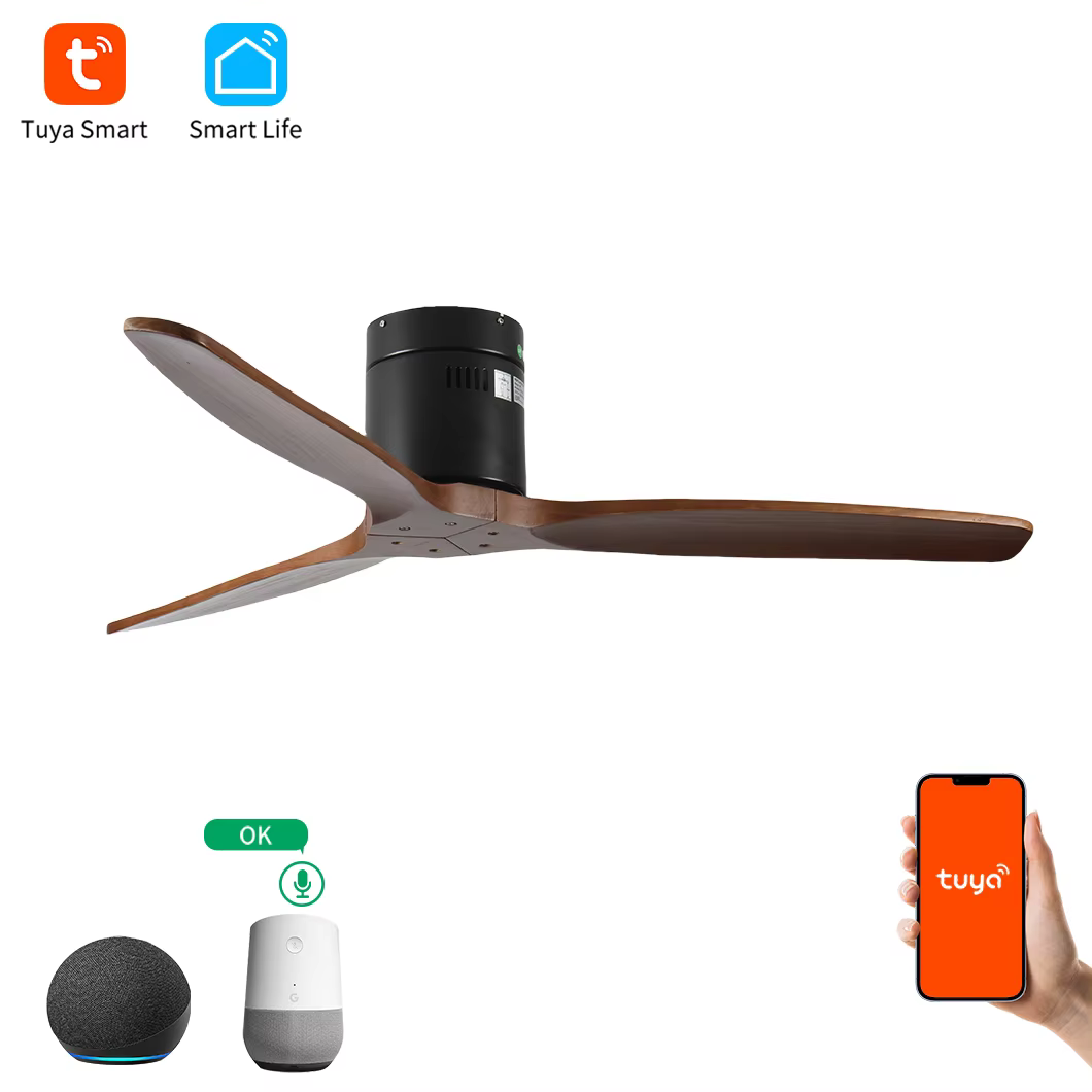 AC Motor Wood American Stylish HC633 LED 52 Inch Ceiling Fan Without Light supplier