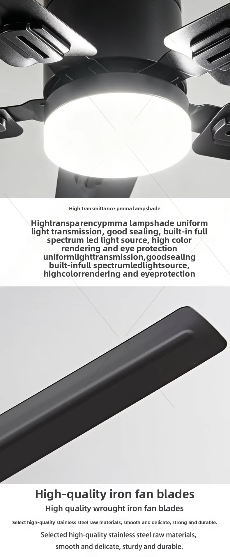 Wentylator sufitowy z oświetleniem i pilotem – wentylator LED w formie lustrzanej lampy do salonu