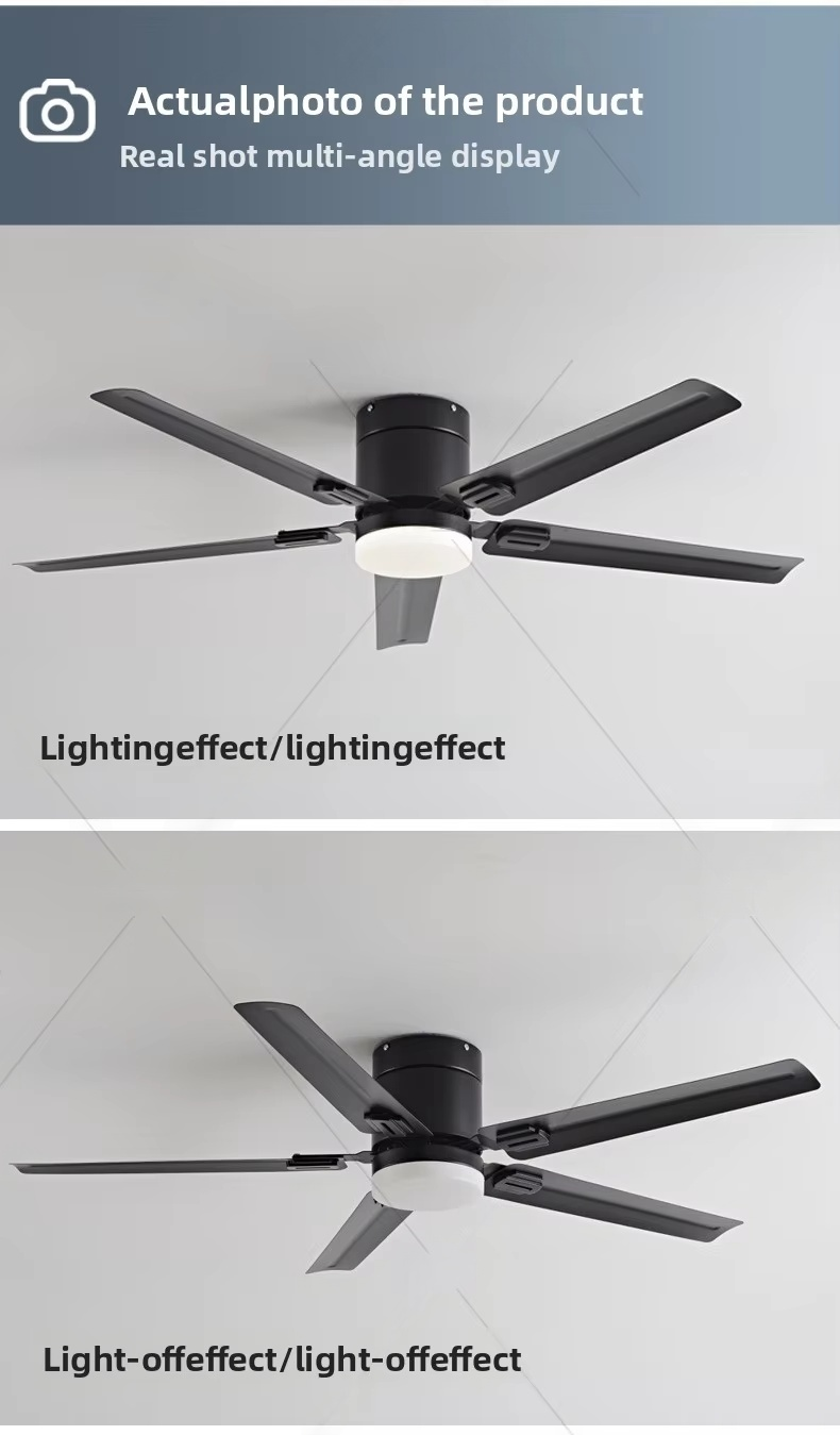Wentylator sufitowy z oświetleniem i pilotem – wentylator LED w formie lustrzanej lampy do salonu