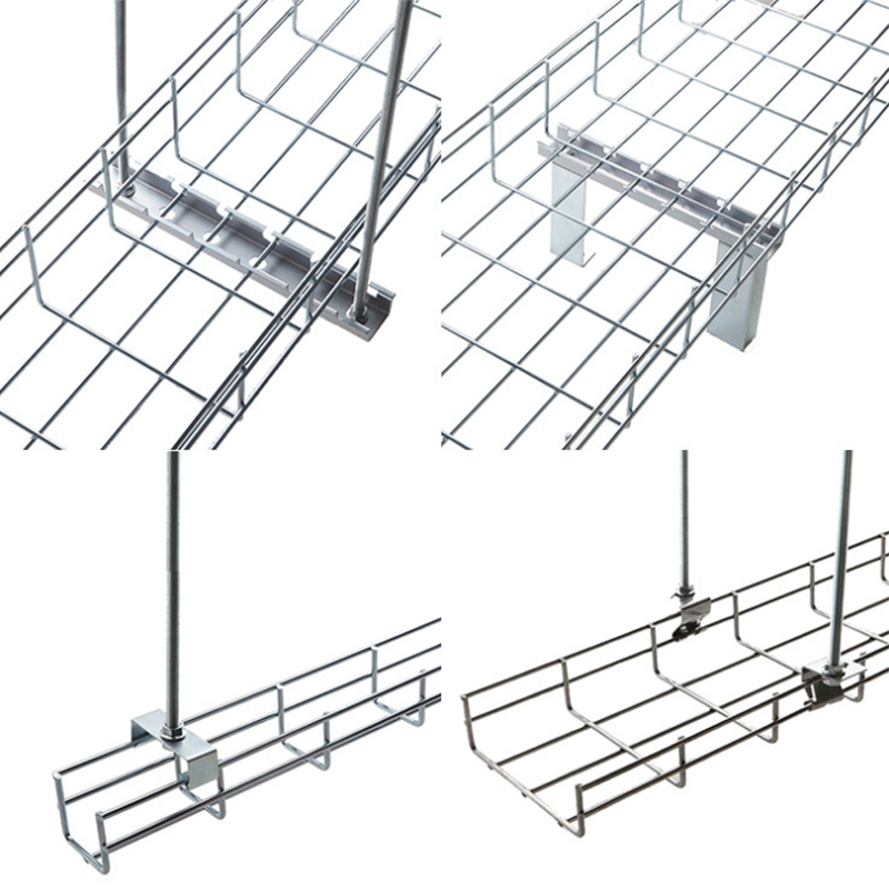 Galvanized Steel Wire Mesh Cable Tray, Corrosion Resistant Open Mesh Cable Tray for Commercial & Industrial Use