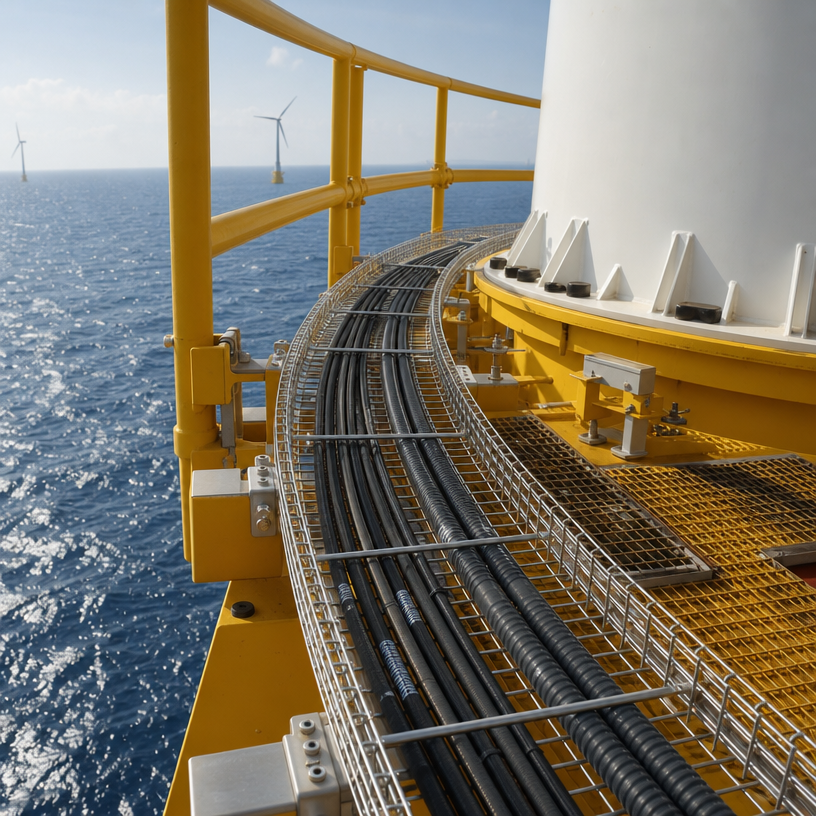 SS316 Wire Mesh Cable Tray — Marine-Grade Stainless Steel Cable Management for Offshore & Coastal Installations
