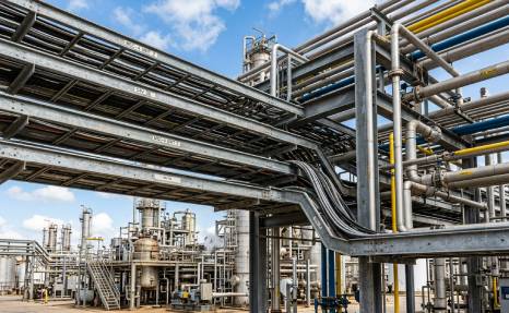 Chemical plant cable tray corridor in the United States