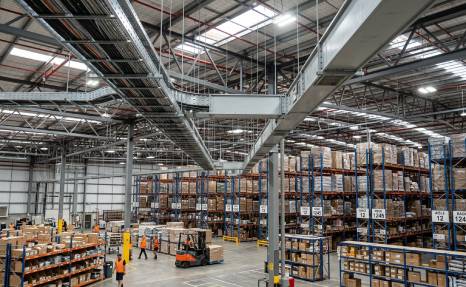 The cable trays of the logistics center in Australia