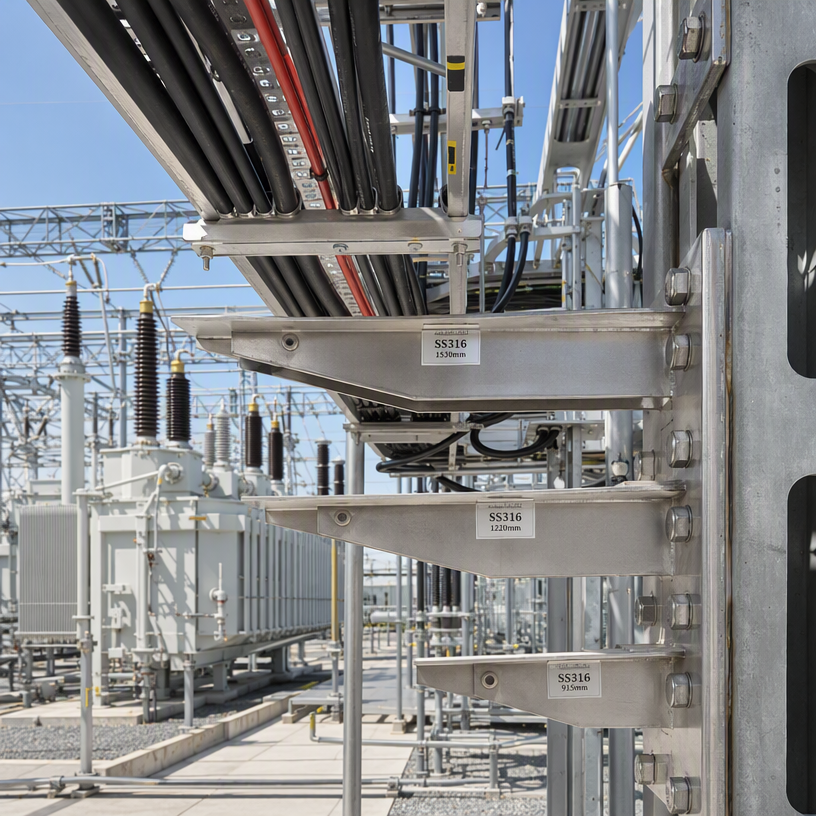 SS316 Cable Tray Bracket — Corrosion-Proof Support Arms for Power Plant Cable Systems