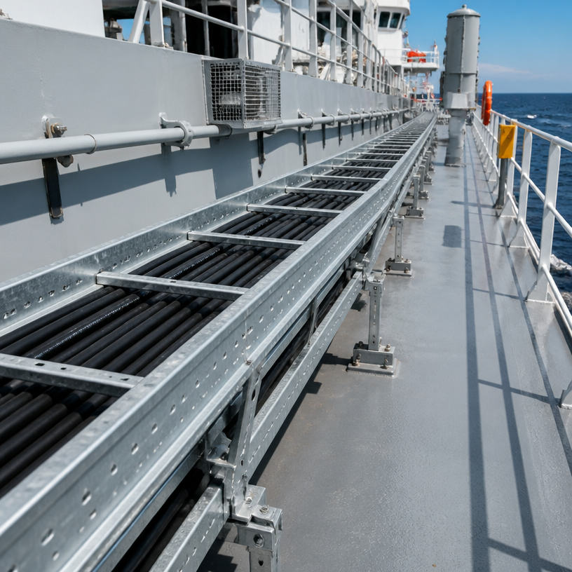 HDG Cable Ladder — ISO 1461 Hot-Dip Galvanized Cable Ladder for Coastal & Marine Service
