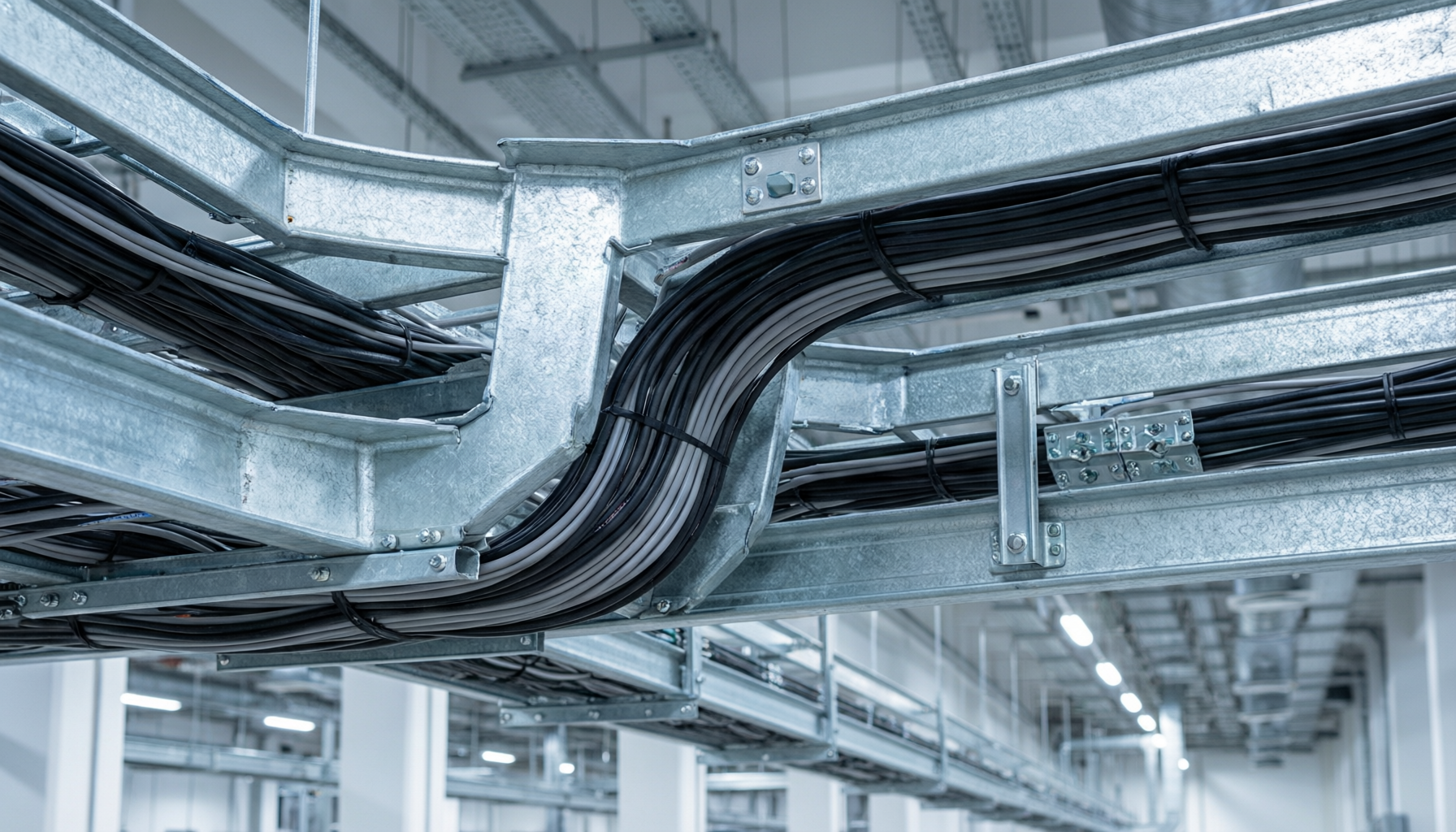 Installation of cable trays in the United Arab Emirates factory.png