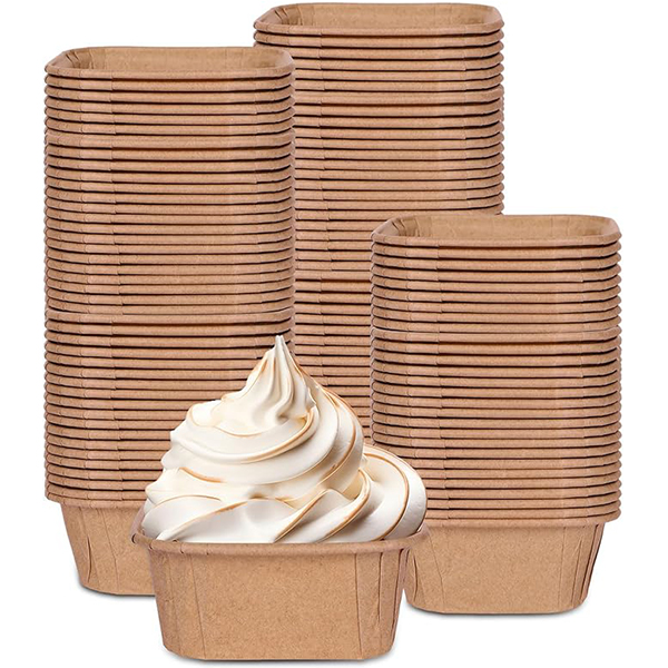 Hochong Grease-proof Square Paper Cup for Baking, Custom Heat Resistant Paper Cake Cup  