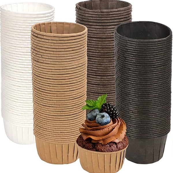 Hochong Multiple Sizes Muffin Cups, Heat Resistant Non-Stick Paper Baking Cups for Cakes  