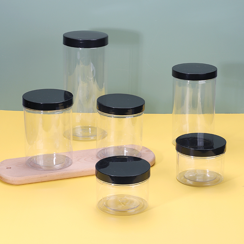 Hochong 82mm Diameter Series Plastic Jars, Clear Food Storage Containers with Lids 