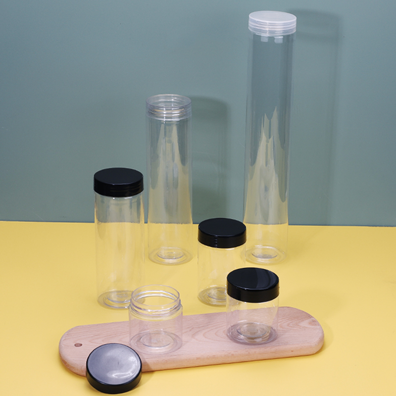 Hochong 55mm Diameter Series Plastic Jars, Clear Food Storage Containers with Lids 