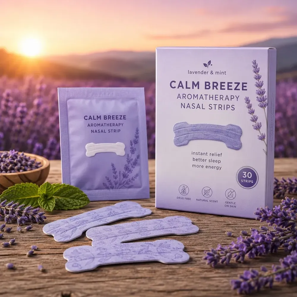 Custom Scented Nasal Strips Manufacturer — OEM Aromatherapy Lavender Mint Eucalyptus Breathing Nose Tape Wholesale | HLK