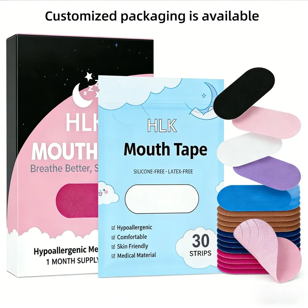 Custom Breathable Cotton Mouth Tape Manufacturer — OEM Anti-Snoring Sleep Mouth Strips Wholesale | HLK