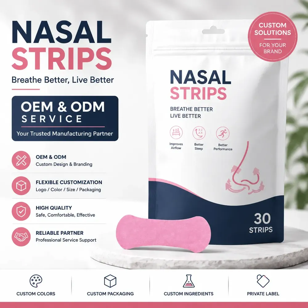 Custom Scented Nasal Strips Manufacturer — OEM Aromatherapy Lavender Mint Eucalyptus Breathing Nose Tape Wholesale | HLK