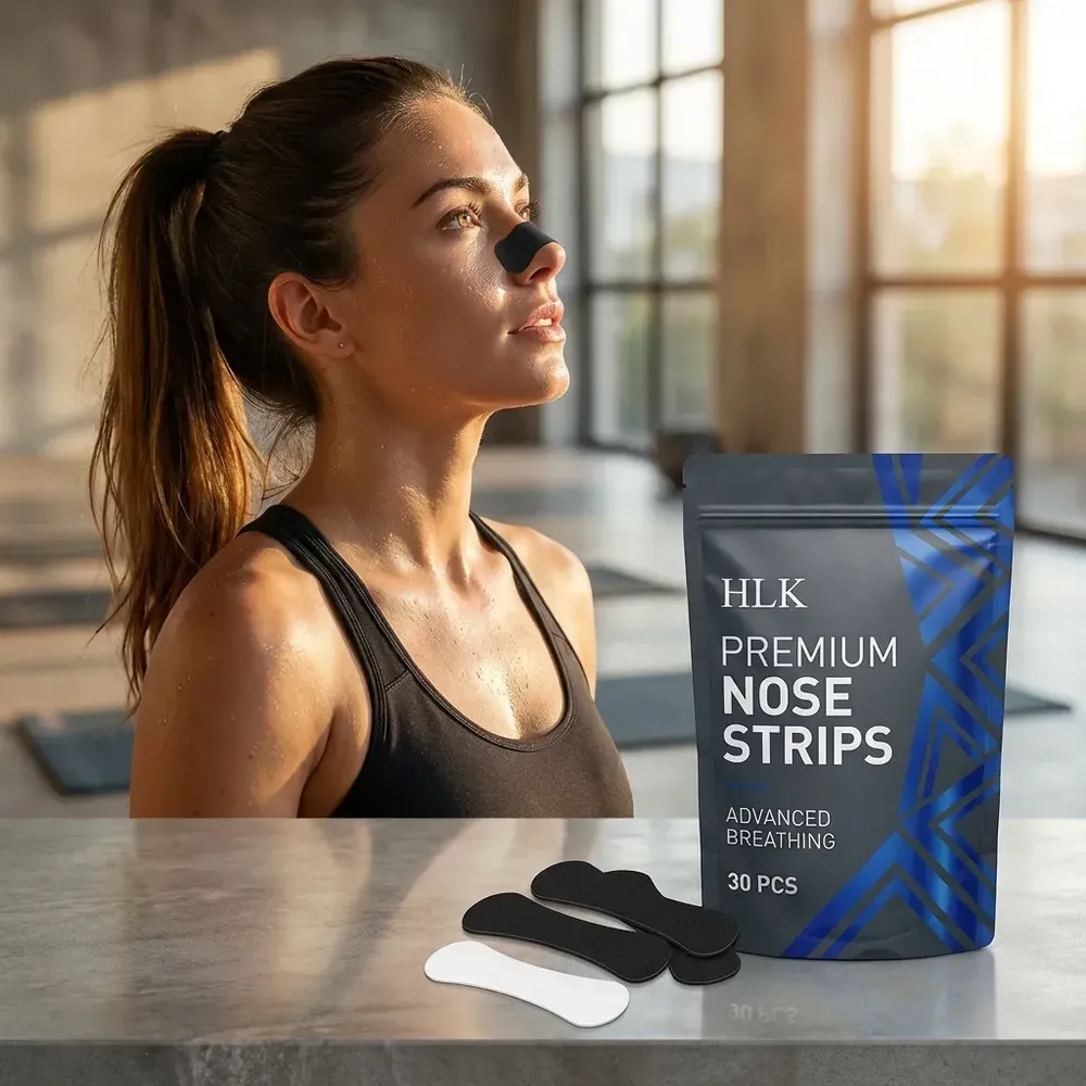 Custom Extra-Strength Sports Nasal Strips Manufacturer — OEM Waterproof 66×19 Breathing Nose Tape Wholesale | HLK