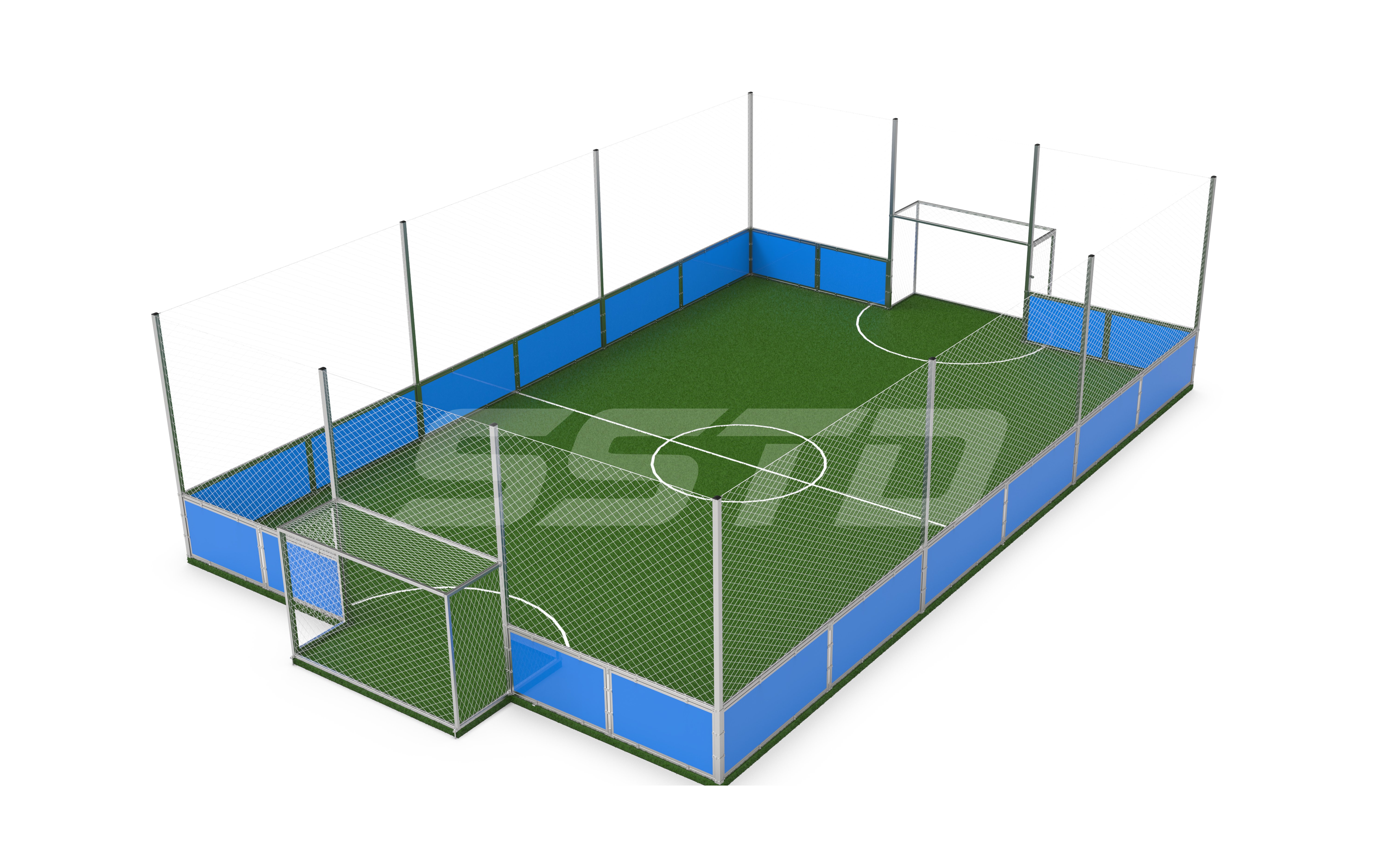 Customized Football Cage with Perimeter Boards and Safety Netting