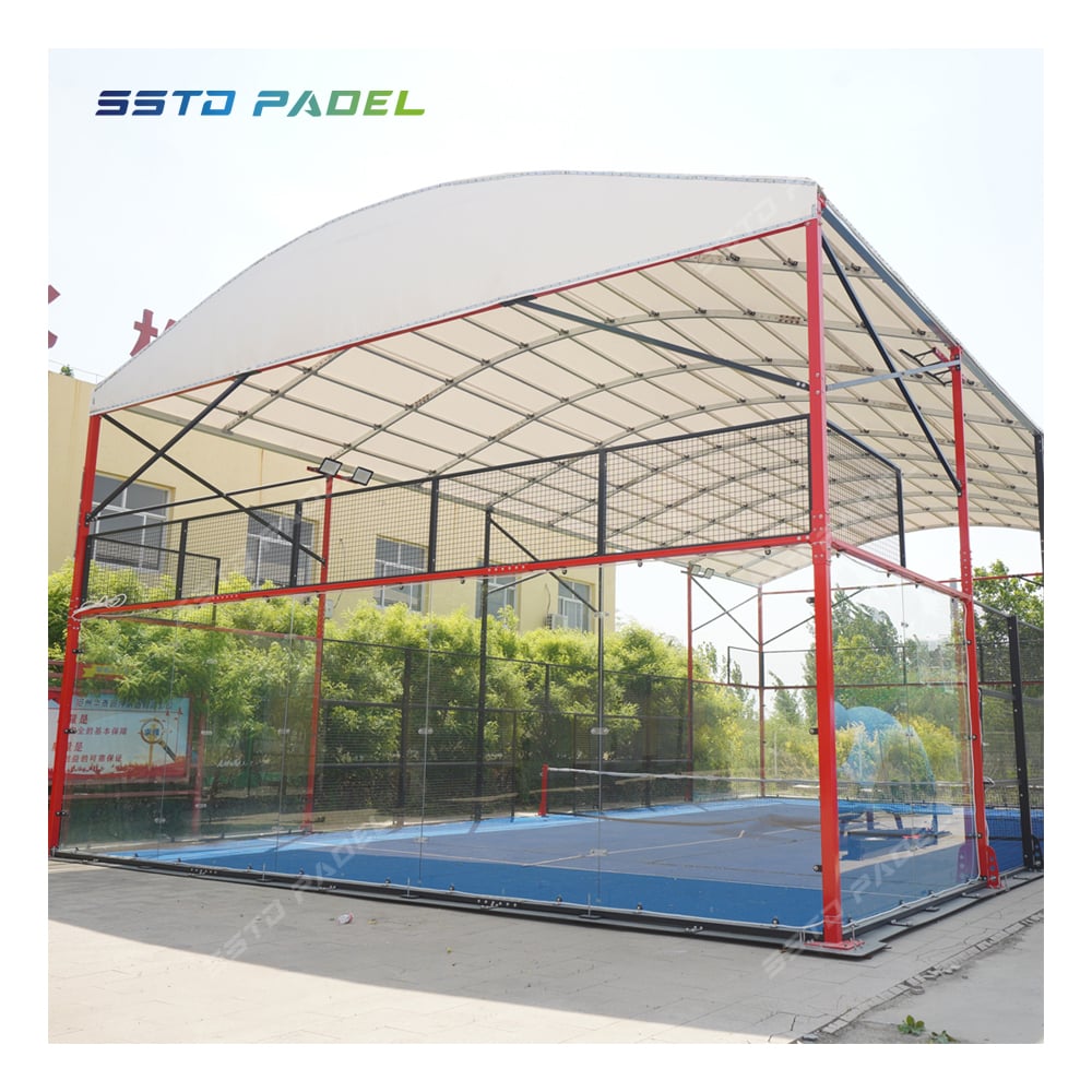 Campo da tennis da padel zincato a caldo con copertura, tetto per campo da paddle 006