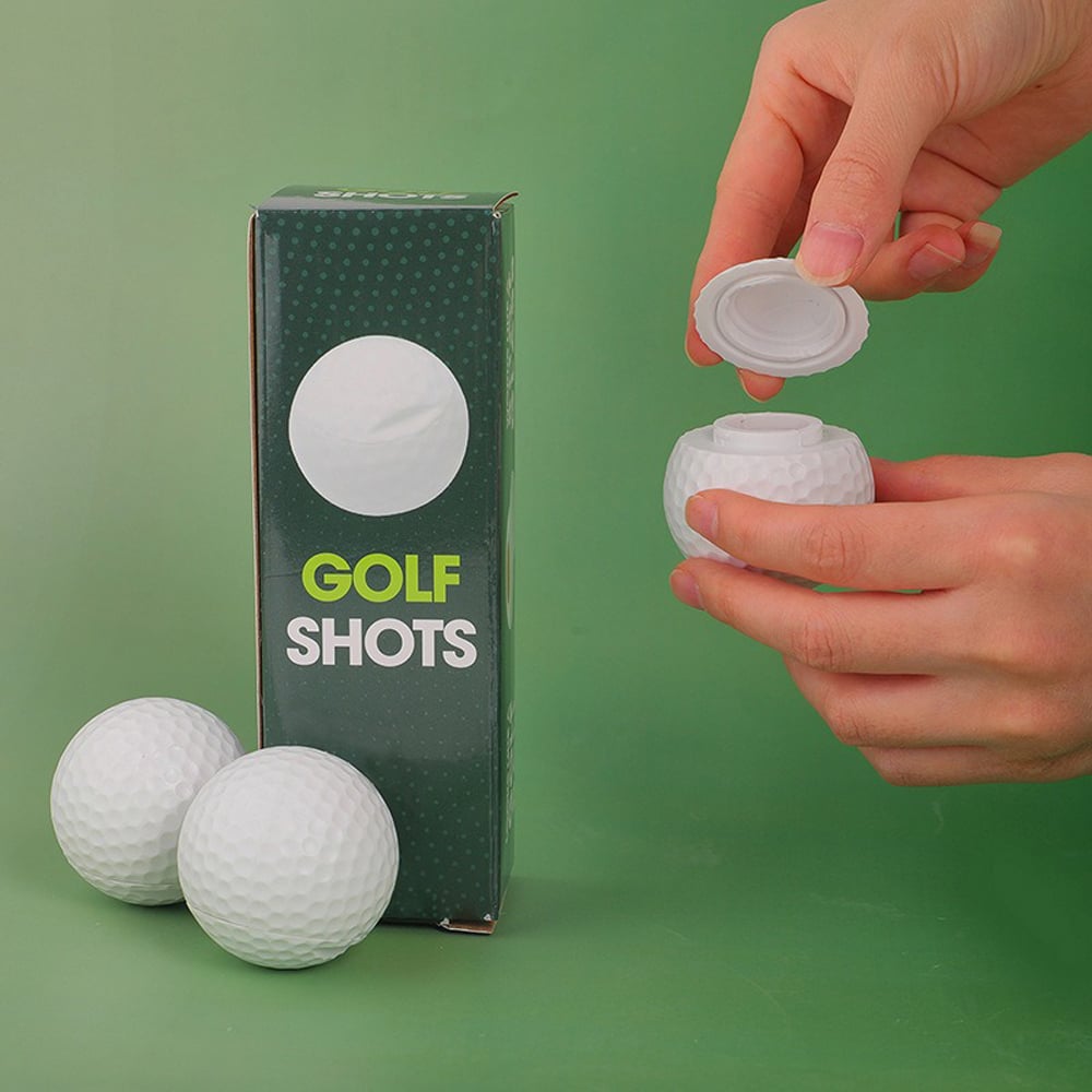 1.5oz White Golf shaped Spherical Drinking Party Glass Plastic Golf Ball Shot Glass with Lid