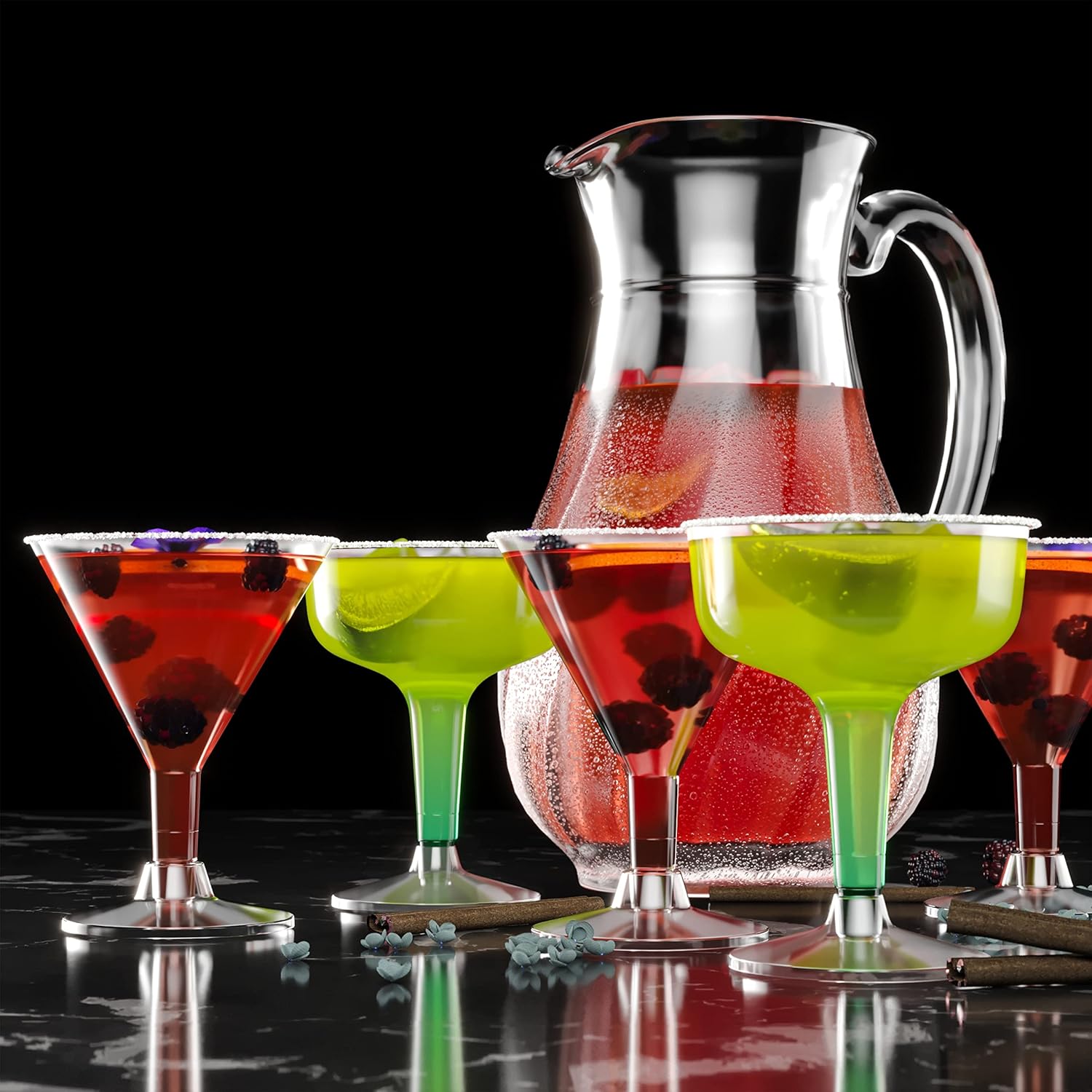 Clear hard plastic 6oz disposable martini glass