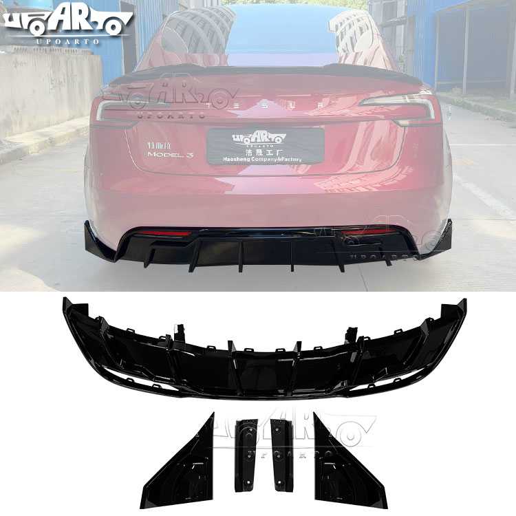 AR-Tesla-020 مشتت الهواء الخلفي وشفرة الجانب الخلفي لسيارة Tesla Model 3 2023+