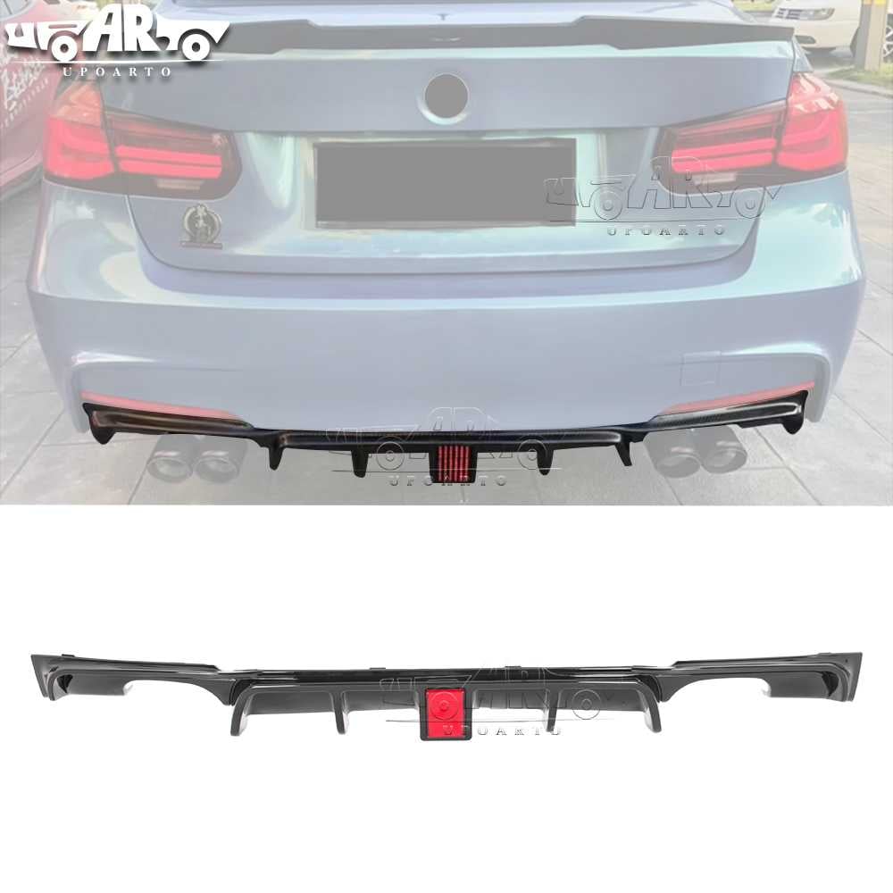 AR-BMW-0411 Rear Lip With Lamp Left And Right Dual Exhaust Pipes for BMW 3 Series F30 F35 M Sport 2012-2018
