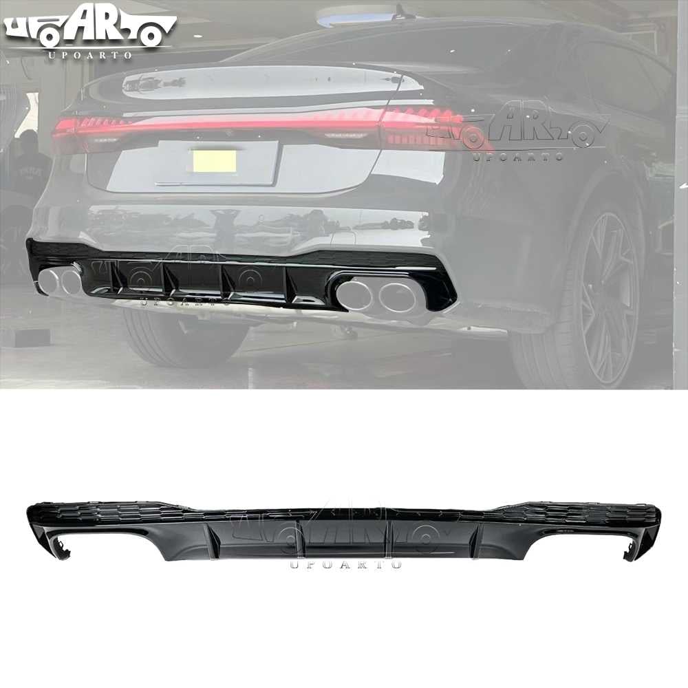 AR-AUDI-0146 S7 Style Rear Lip Diffuser for Audi A7 S Line A7L 2019-2025