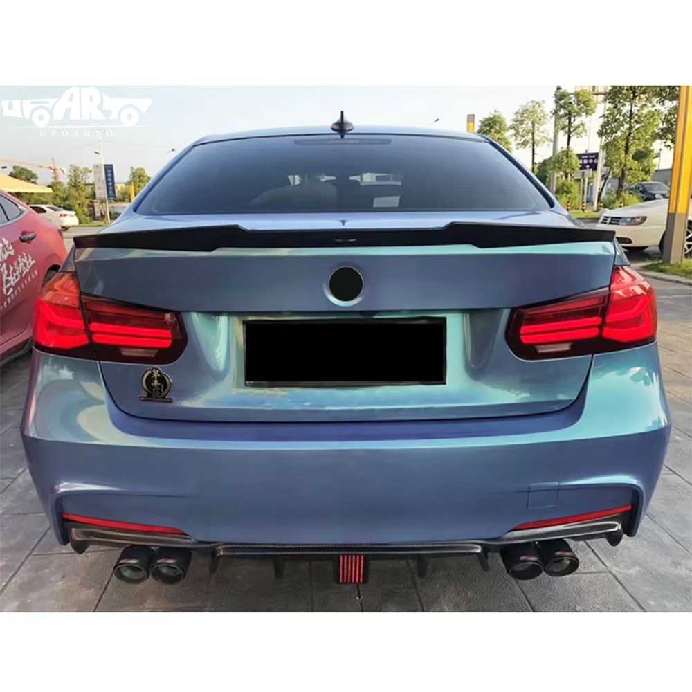 AR-BMW-0411 Rear Lip With Lamp Left And Right Dual Exhaust Pipes for BMW 3 Series F30 F35 M Sport 2012-2018