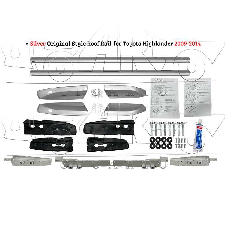 AR-Toyota-0123 Silver Original Style Roof Rail for Toyota Highlander 2009-2014