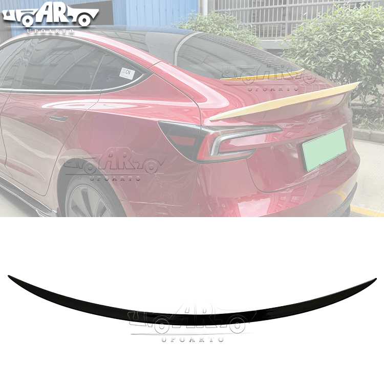 AR-Tesla-027 مُعَدِّل نافذة خلفية مع شفة احتباس المياه لسيارة تسلا موديل 3 2023+