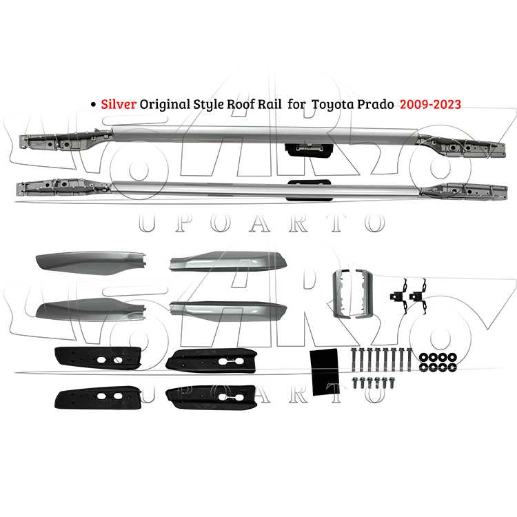 AR-Toyota-0145 فضي أصلي السقف حامل سكك لتويوتا برادو 2009-2023