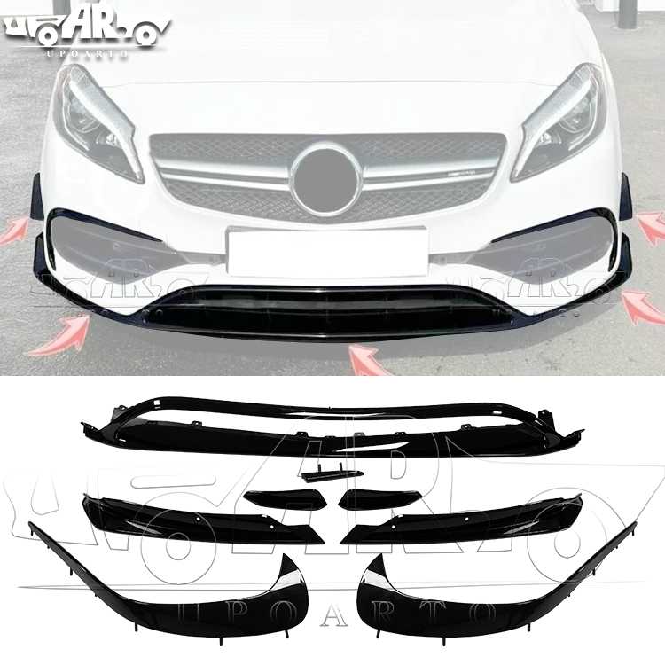 AR-BenZ-0120 شفة أمامية ومنشقة أمامية معدلة للأجزاء لسيارة Mercedes Benz A-Class W176 2013-2018