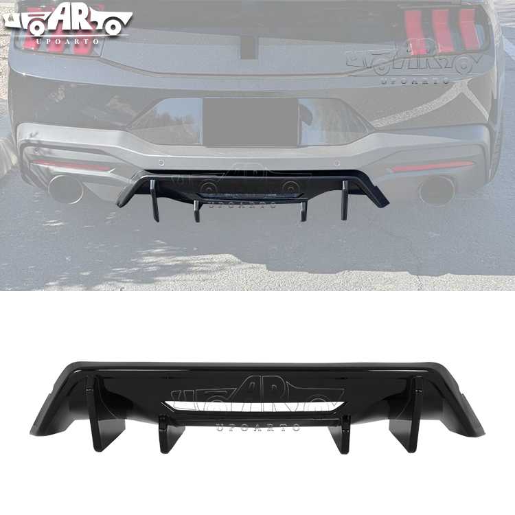 AR-Mustang-029 Left and Right Single Exhaust Rear Lip Diffuser for Ford Mustang 2024+