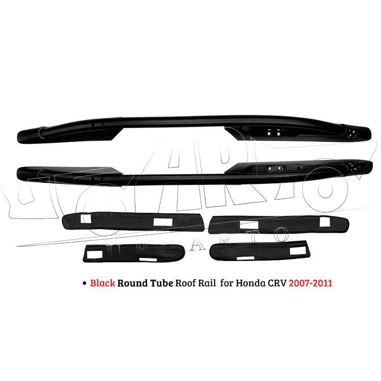 AR-Honda-0137 Black Round Tube Roof Rail for Honda CRV 2007-2011