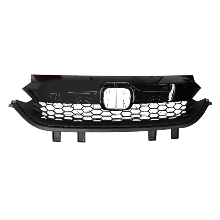 AR-Honda-078 RS Style Front Bumper Upper Grille Offer Red or Black RS Logos And Front Lamp Eyebrow Trim For Honda City RS 2020