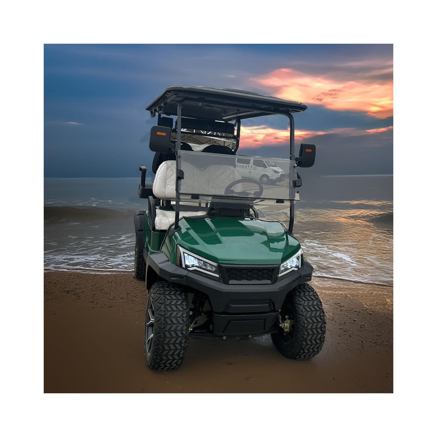 Samnýting háhraða sterkur minni golfbuggy 4 sæti elektrískir golfvagnar