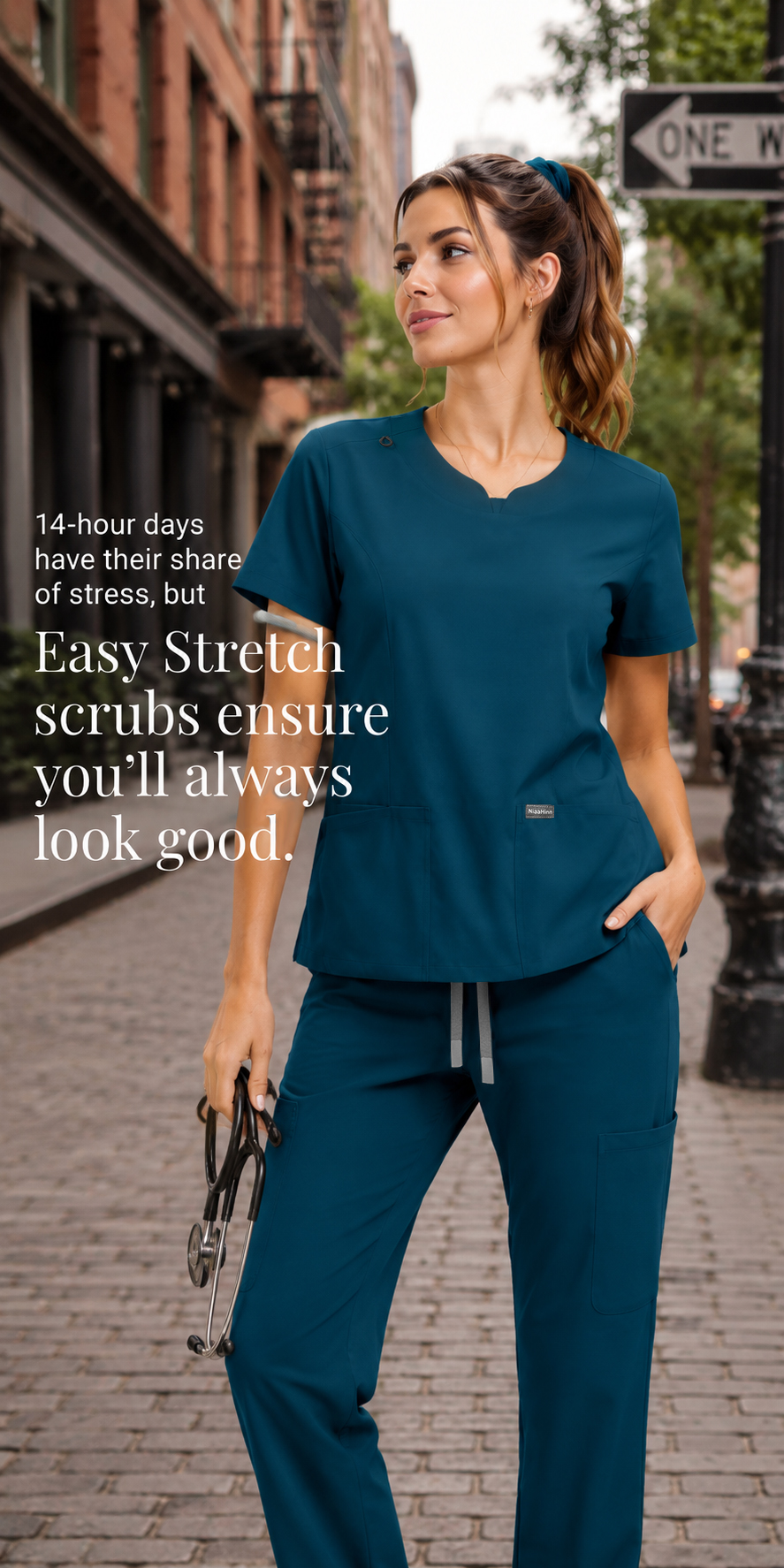 New Arrival NIAAHINN 42346 Women’s Stretch Medical Scrubs Set (1).jpg