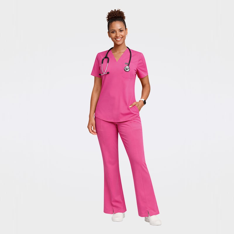 Simple and Elegant Style Nursing Scrubs Bell Bottoms Scrubs Uniforms Sets 42389