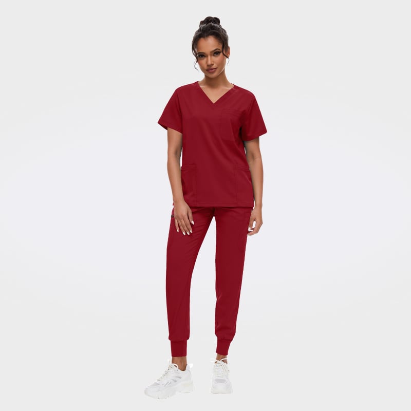 Most Popular Scrub Uniforms Sets Multiple Pockets Jogger Hospital Uniforms 42118