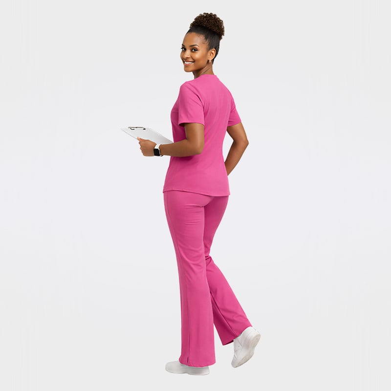 Simple and Elegant Style Nursing Scrubs Bell Bottoms Scrubs Uniforms Sets 42389