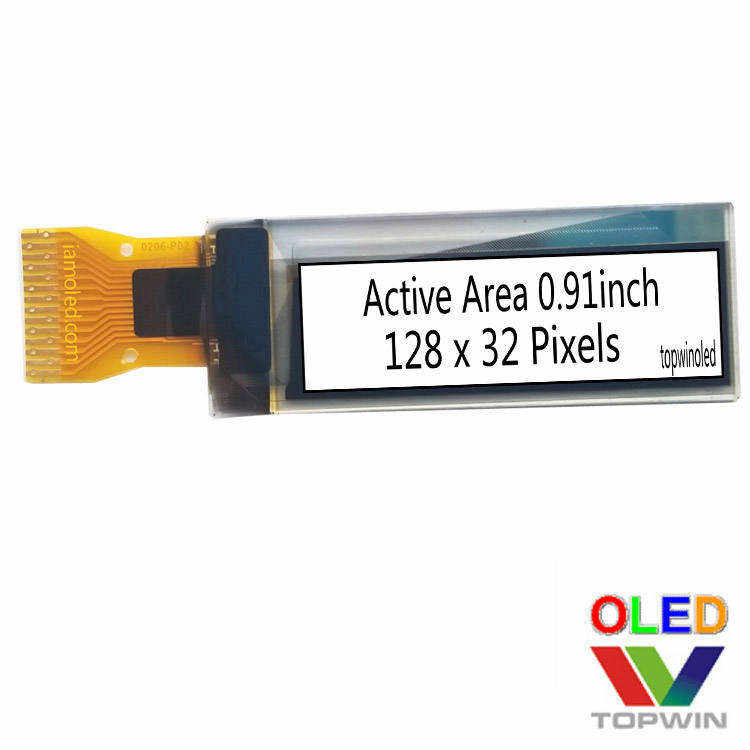 I2C 0.91inch 0.91'' oled display screen128x32 Resolution 14 Pin SPI SSD1306 