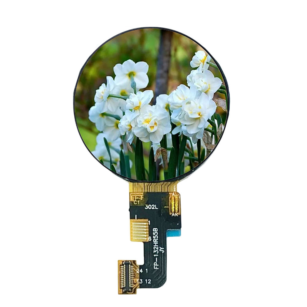 1.32'' 1.32inch round TFT LCD Display Module 450 Brightness round QSPI Interface GC9C01 Driver without TP