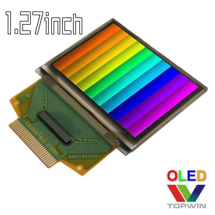 1.27'' 1.27 inch 128x96 full color oled display panel UG-2896GDEAF11 zif connector ssd1351 driving IC