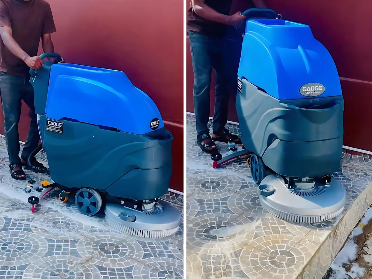 A1 Walk-Behind Floor Scrubber: Angola Client’s Courtyard Tile Cleaning Hack