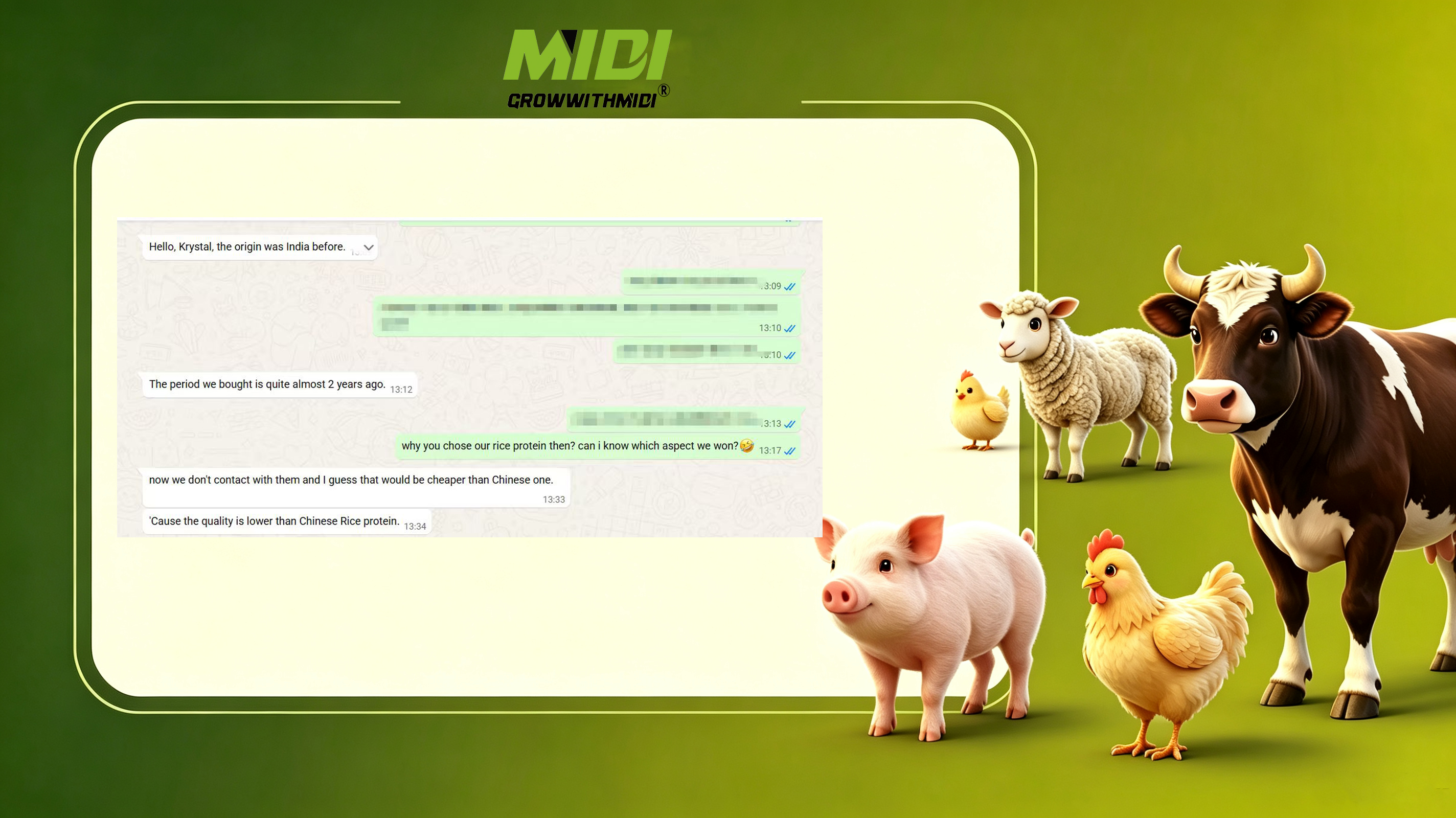 Positive feedback on Rice Protein from other European customers.