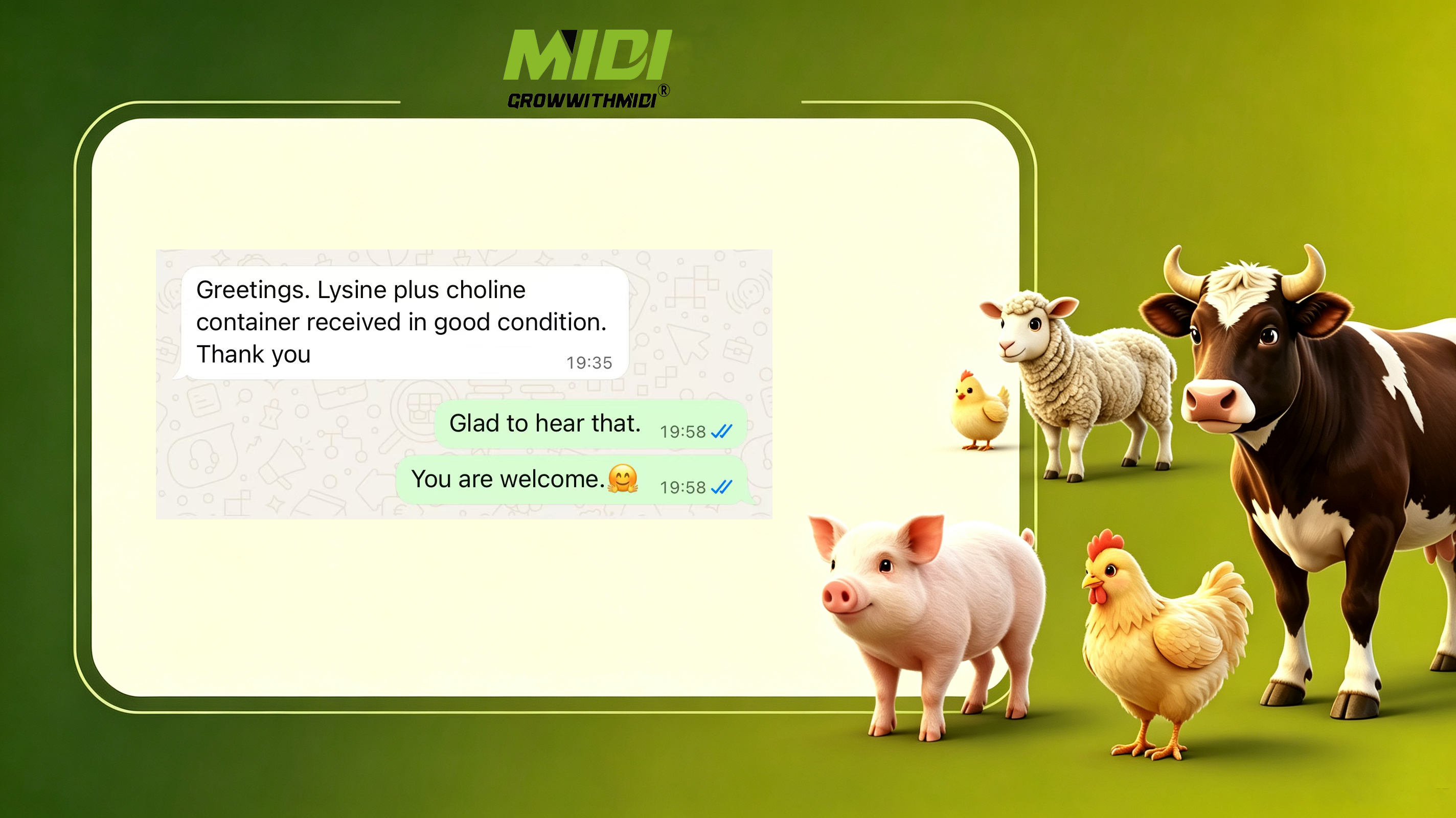 Positive quality feedback from Lysine customers.