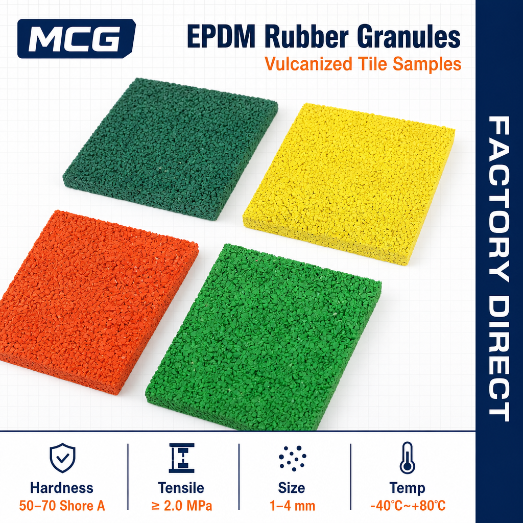 MCG CE REACH Certified EPDM Rubber Crumb Granules | Safe for Playground | Custom Color Size OEM Factory