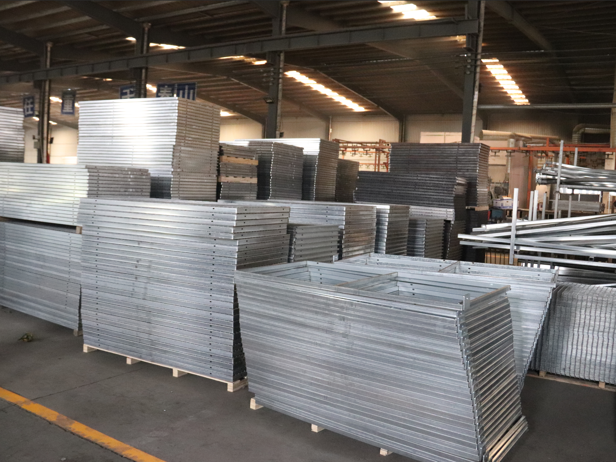 Finished product stacking - galvanized metal frame stacking