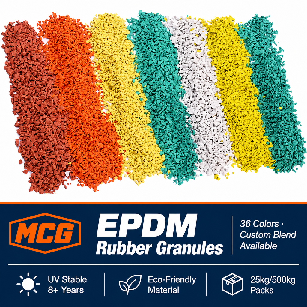 MCG Where to Buy EPDM Rubber Granules Wholesale | Playground Safe Colorful Crumb | Factory Direct OEM