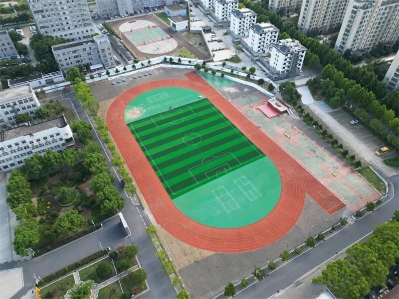 The sixth-generation 96,000 + density no-fill lawn from Meichuang empowers the new journey of sports at Lujiang No. 4 Middle School